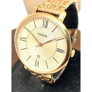 Fossil Womens Watch ES3435 Jacqueline Rose Gold Tone Stainless Steel Quartz 36mm